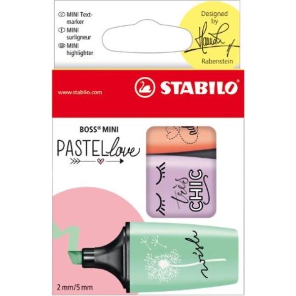 ROTULADOR FLUORESCENTE BOSS MINI PASTEL 3UDS MENTA/VIOLETA/MELOCOTON