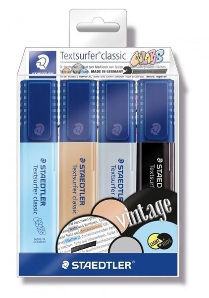 ROTULADORES FLUORESCENTES VINTAGE 4 SURTIDOS TEXTSURFER 364 STAEDTLER