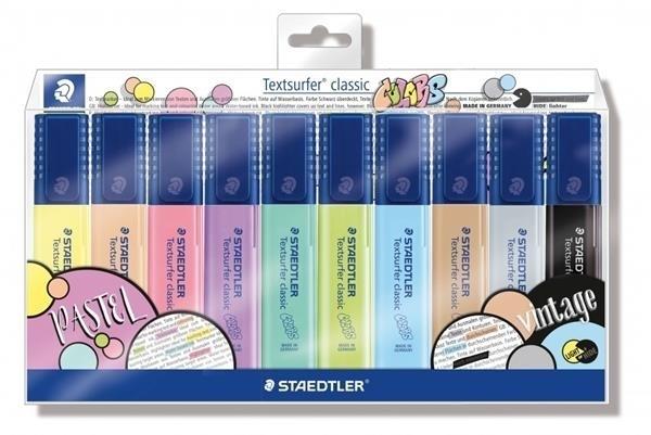 ROTULADORES FLUORESCENTES 10 SURTIDOS PASTEL + VINTAGE TEXTSURFER 364 STAEDTLER