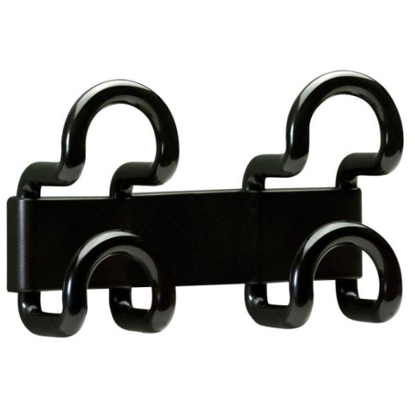COLGADOR DOBLE FIL 2 GANCHOS NEGRO UNILUX