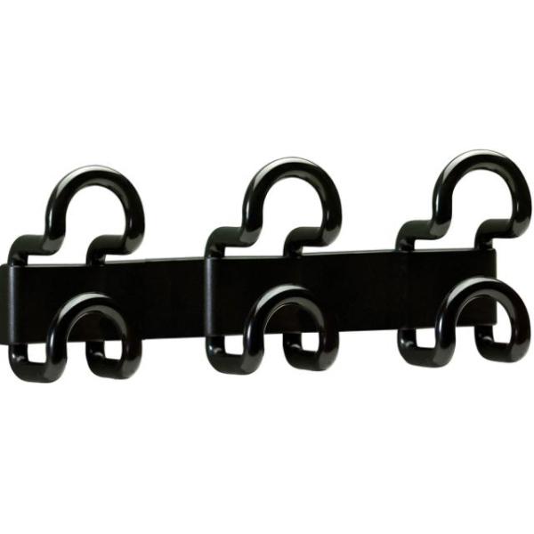 COLGADOR DOBLE FIL 3 GANCHOS NEGRO UNILUX