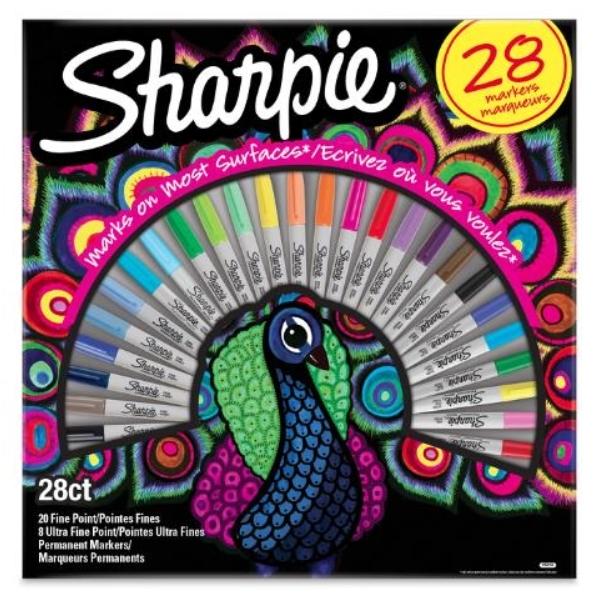 ROTULADORES SHARPIE ESTUCHE PAVO REAL 28 PZAS FINE Y ULTRA FINE