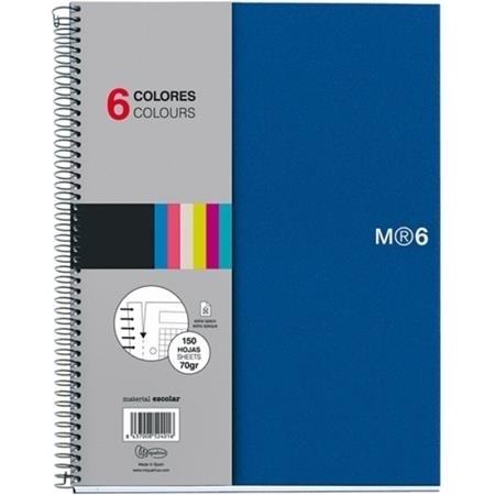 CUADERNO MICROP A5 150H 70G C/5 T/PP AZUL NOTE BOOK 6 MIQUELRIUS