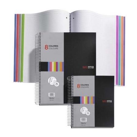 CUADERNO MICROP A4 200H 70G C/5 T/PP NEGRO NOTEBOOK 8 MIQUELRIUS