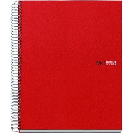 CUADERNO MICROP A4 200H 70G C/5 T/PP ROJO NOTEBOOK 8 MIQUELRIUS