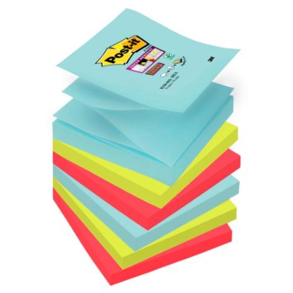 NOTAS ADHESIVAS POST-IT  Z-NOTAS SUPERSTICKY 6 BLOCS MIAMI 90H 76X76MM (70005291649)