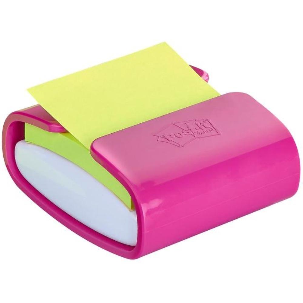 DISPENSADOR FUCSIA PRO + BLOC Z-NOTAS POST-IT  SUPER STICKY VERDE NEON (XA006502133)