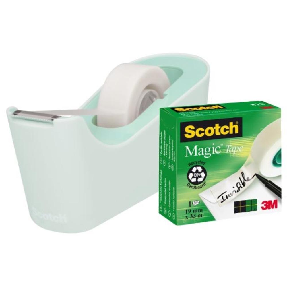 PORTARROLLOS SCOTCH  C18 + 1 CINTA SCOTCH MAGIC 33MX19MM MENTA