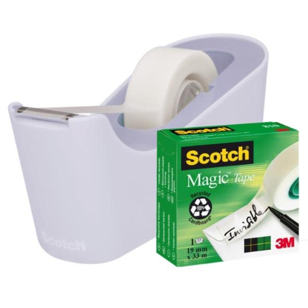 PORTARROLLOS SCOTCH  C18 + 1 CINTA SCOTCH MAGIC 33MX19MM LAVANDA