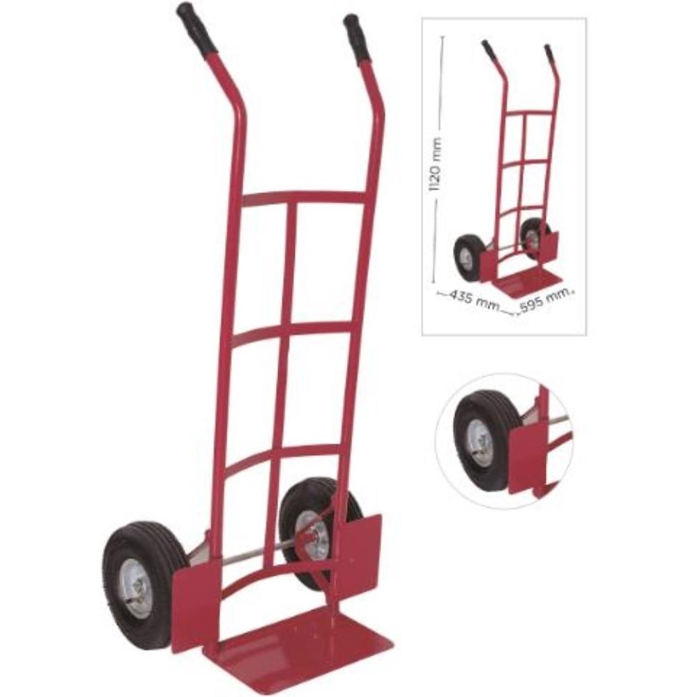 CARRETILLA PORTAPAQUETES -CON RUEDAS NEUMATICAS -TAMA O 1120X435X595 MM -CARGA DE 150 KG