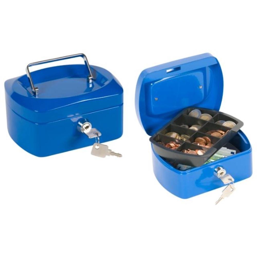 CAJA CAUDALES 6" 152X115X80 MM AZUL CON PORTAMONEDAS Q-CONNECT