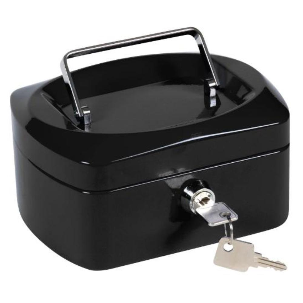 CAJA CAUDALES 6" 152X115X80 MM NEGRA CON PORTAMONEDAS Q-CONNECT