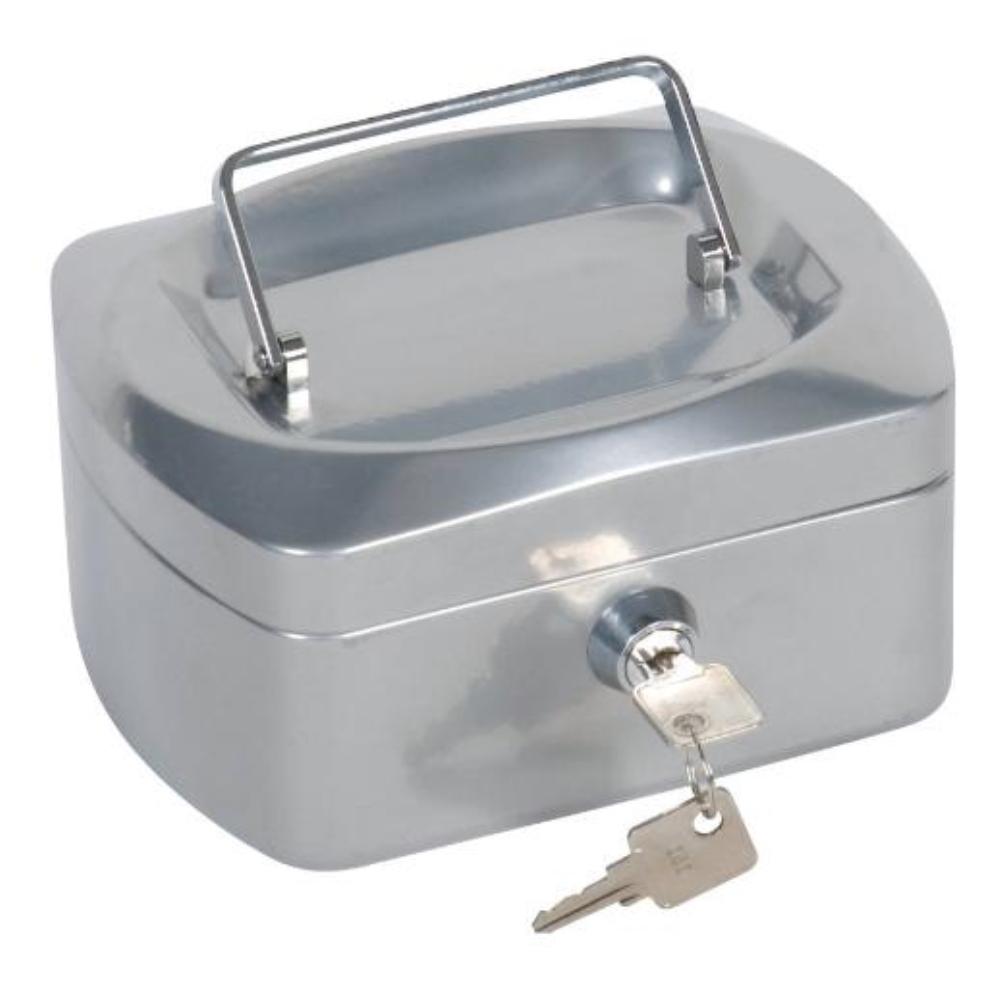 CAJA CAUDALES 6" 152X115X80 MM PLATA CON PORTAMONEDAS Q-CONNECT