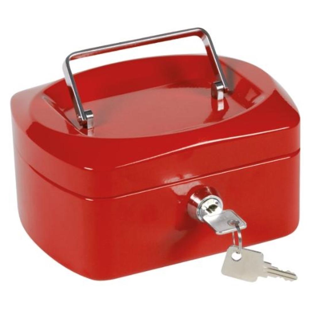 CAJA CAUDALES 6" 152X115X80 MM ROJA CON PORTAMONEDAS Q-CONNECT