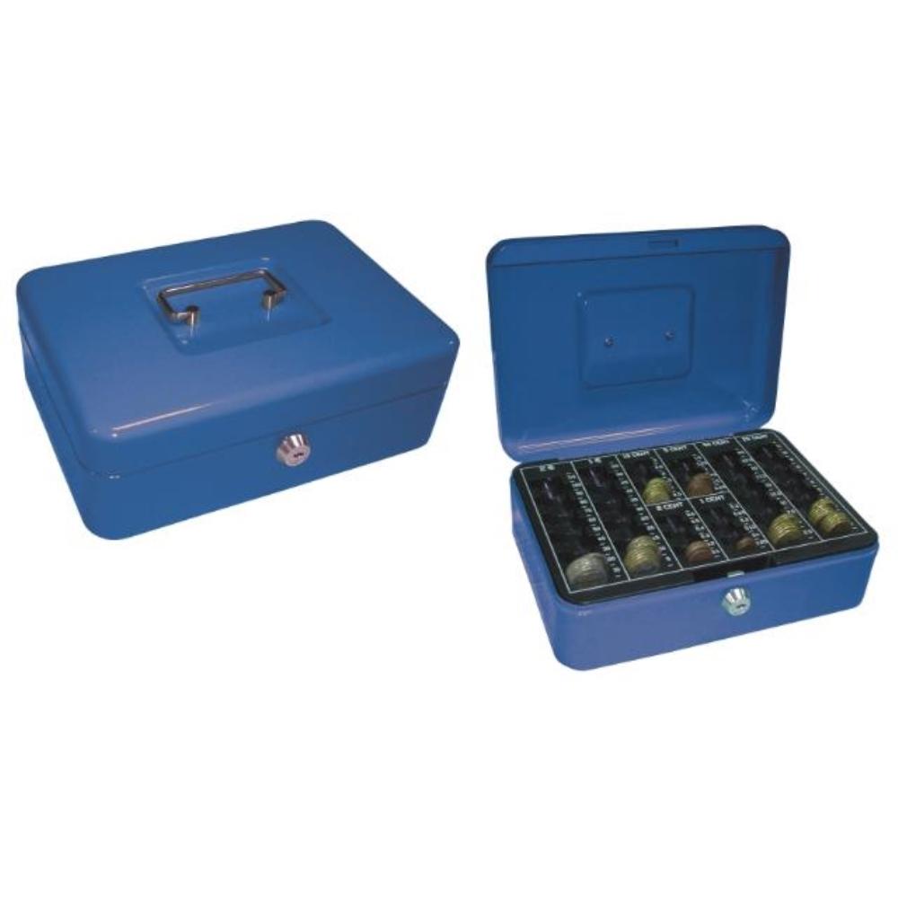CAJA CAUDALES 10" 250X180X90 MM AZUL CON PORTAMONEDAS Q-CONNECT