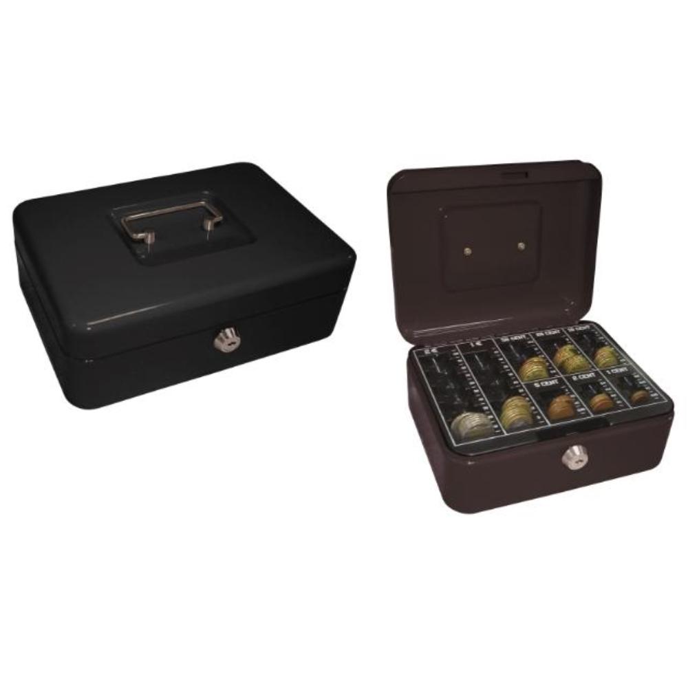 CAJA CAUDALES 10" 250X180X90 MM NEGRA CON PORTAMONEDAS Q-CONNECT