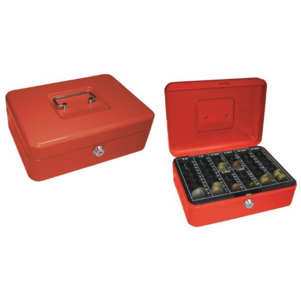 CAJA CAUDALES 10" 250X180X90 MM ROJA CON PORTAMONEDAS Q-CONNECT