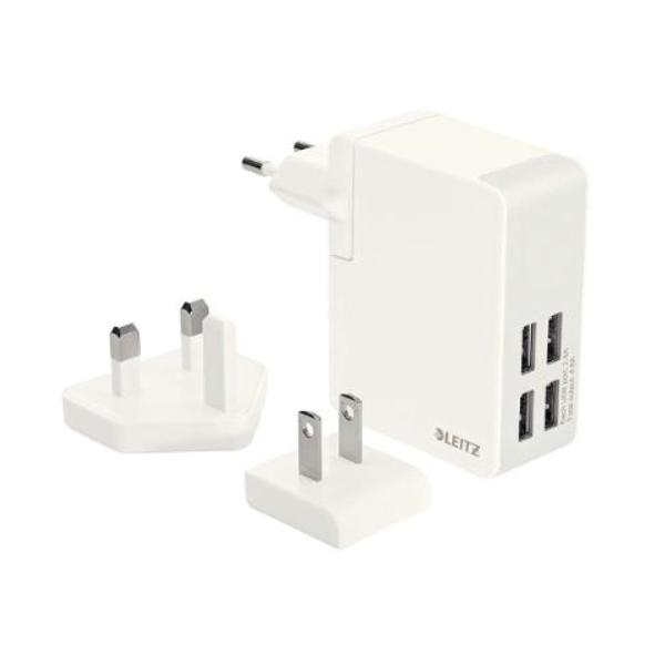 CARGADOR DE VIAJE 12W-2 USB, 2,4A ADAPTADOR REINO UNIDO, USA Y EUROPA.