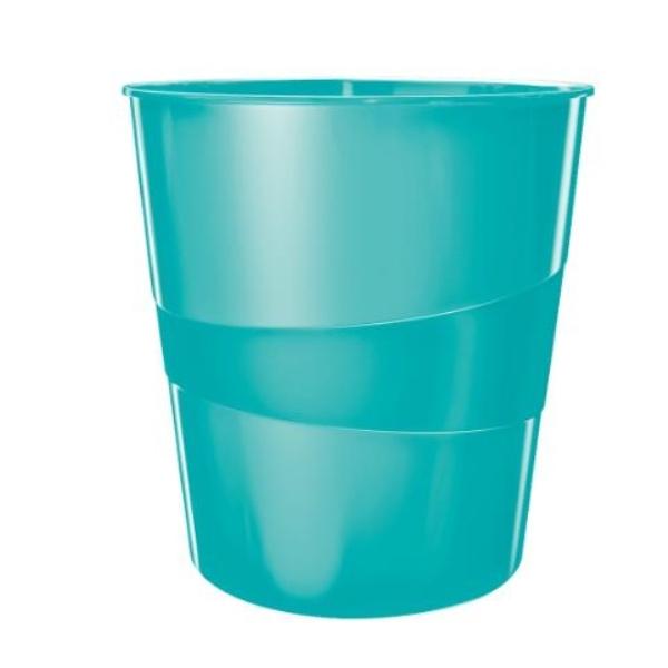 PAPELERA LEITZ WOW 15 LITROS TURQUESA METALIZADO