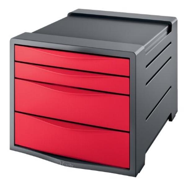 MODULO 4 CAJONES (2 GRANDES Y 2 PEQUEÑOS) EUROPOST ROJO VIVIDA