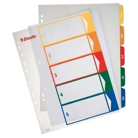 INDICE 1-5 A4 POLIPROPILENO IMPRIMIBLE ESSELTE