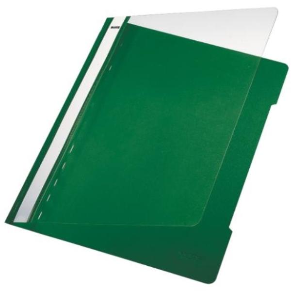 DOSSIERS FASTENER PVC A4 VERDE CON TARJETERO LEITZ