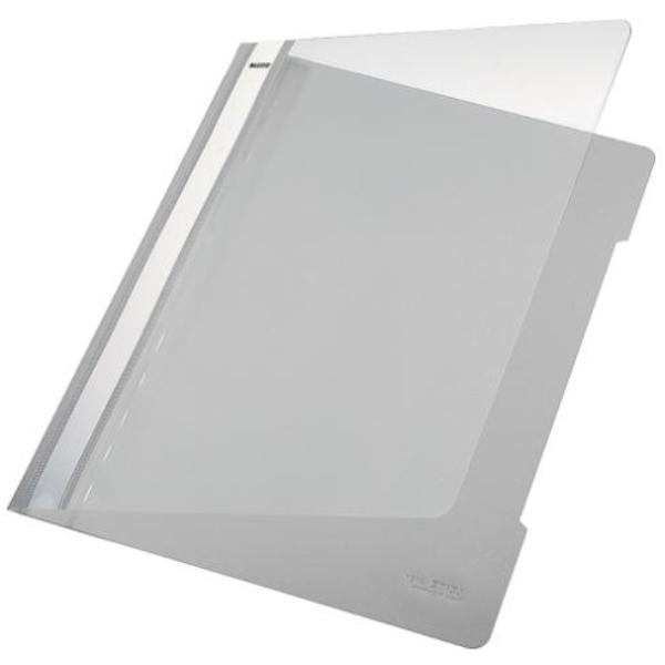 DOSSIERS FASTENER PVC A4 GRIS CON TARJETERO LEITZ