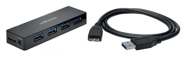 HUB 4 PUERTOS Y CARGADOR USB 3.0 KENSINGTON