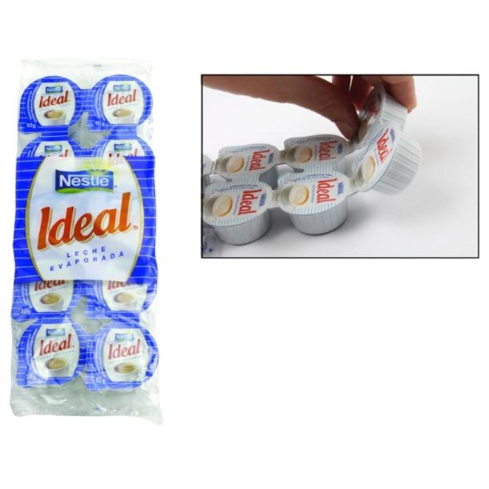 LECHE EVAPORADA IDEAL PORCIONES DE 7,5 GRAMOS ENVASE DE 10 UNIDADES