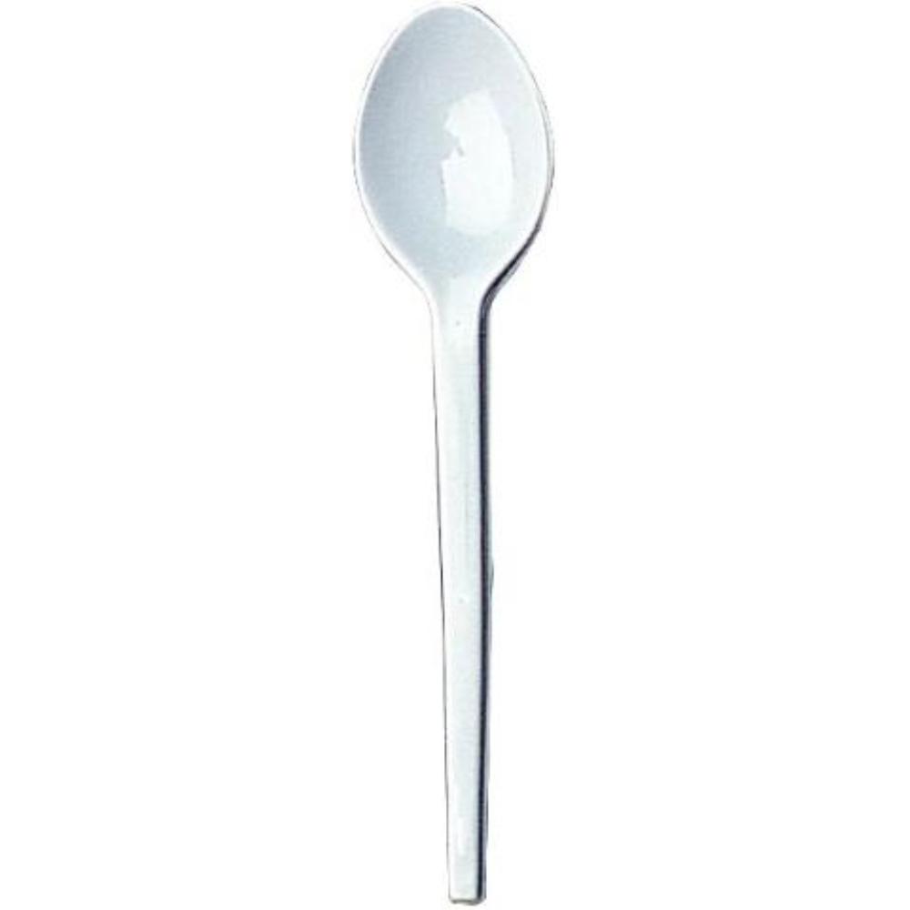 CUCHARILLA DE POSTRE DE PLASTICO BLANCA PAQUETE DE 100UNIDADES