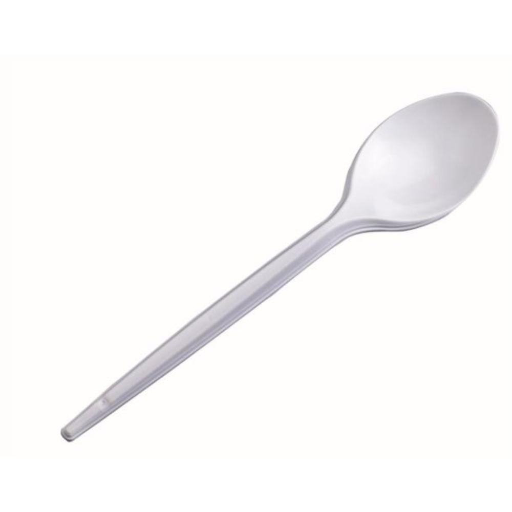 CUCHARA DE PLASTICO BLANCA PAQUETE DE 100