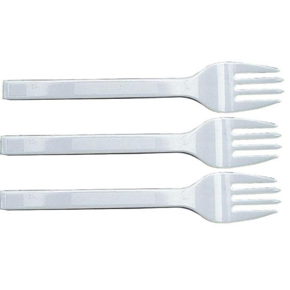 TENEDOR DE PLASTICO BLANCO PAQUETE DE 100