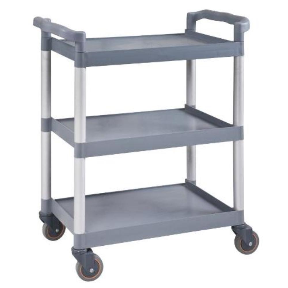 CARRO DE SERVICIO MULTIFUNCIONAL Q-CONNECT 3 ESTANTES DE POLIPROPILENO 83X42X97CM