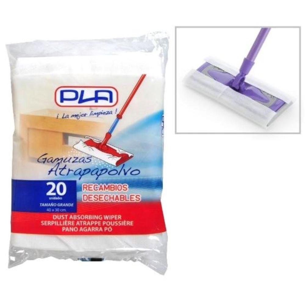 RECAMBIO MOPA PLA ATRAPAPOLVO DESECHABLE GRANDE 40X30 CM BOLSA DE 20 UNIDADES