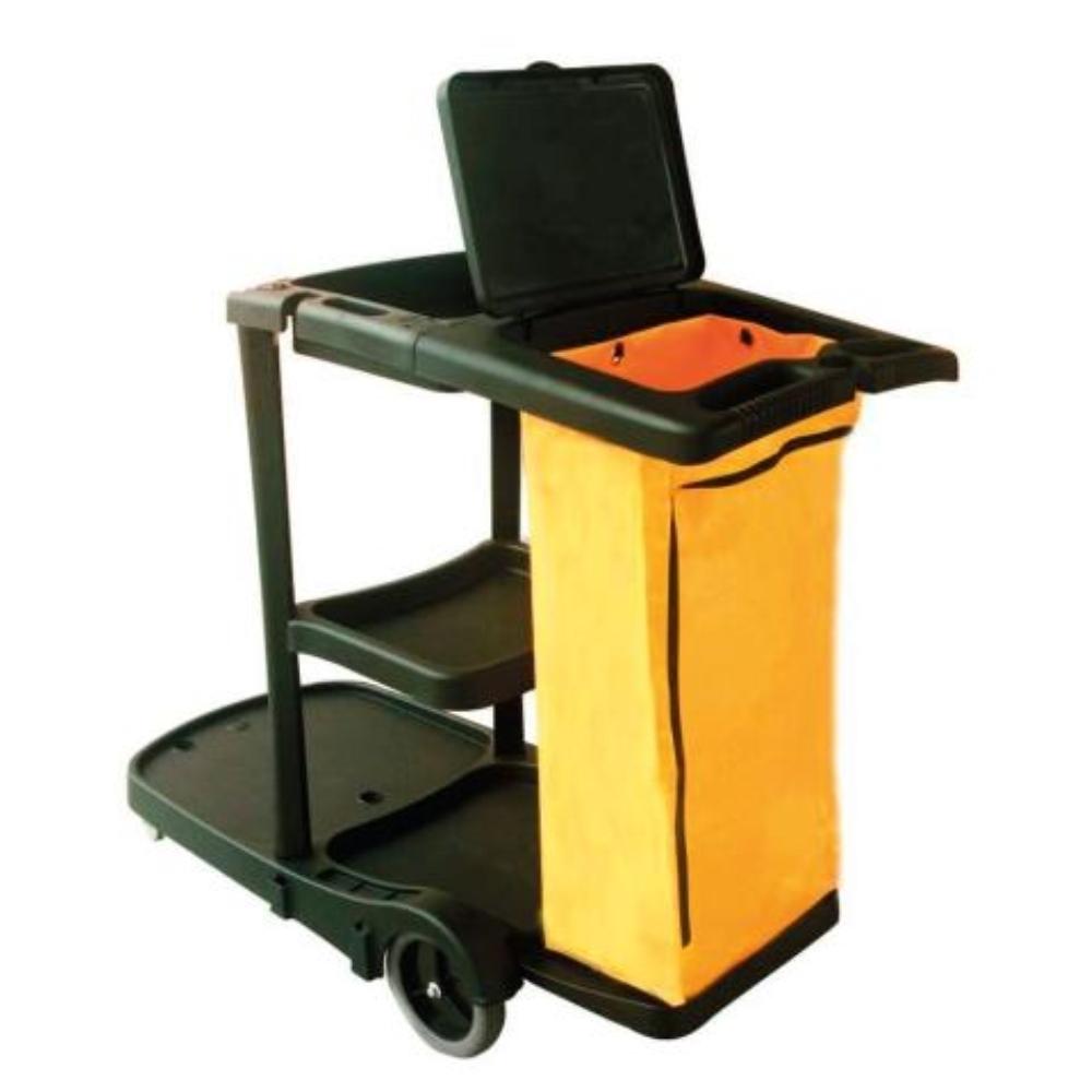 CARRO DE LIMPIEZA Q-CONNECT DE POLIPROPILENO CON RUEDAS 58X24X96 CMS
