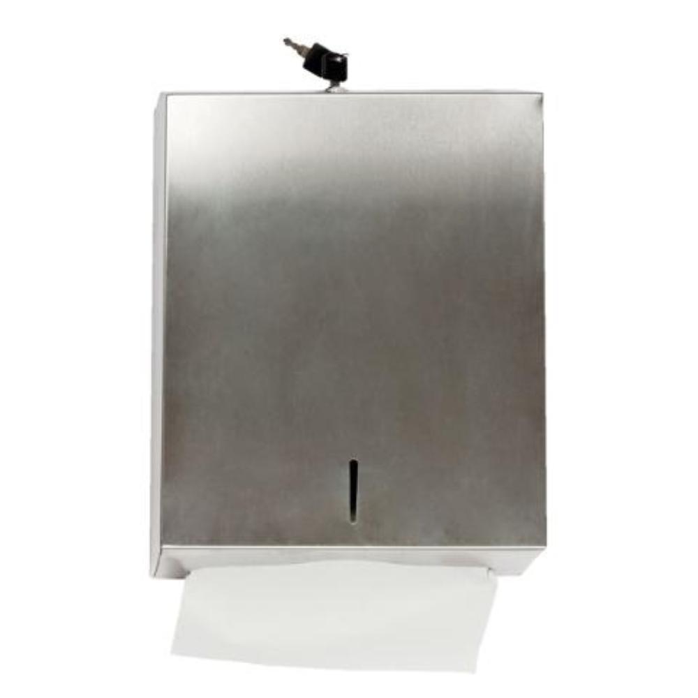 DISPENSADOR Q-CONNECT DE TOALLITAS DE PAPEL ACERO INOXIDABLE 283X100X365 MM