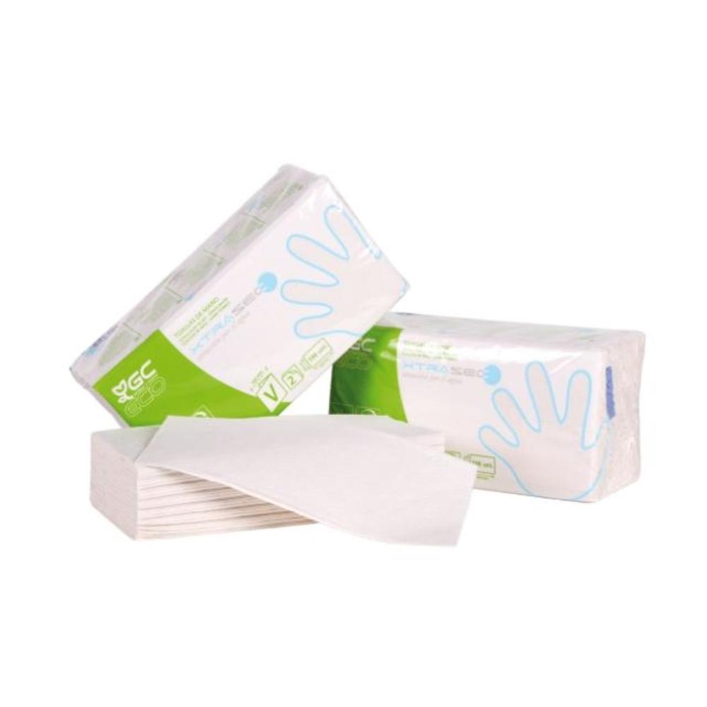 TOALLA DE PAPEL MANO ENGARZADA ECOLOGICA XTRASEC 20X23 CM 2 CAPAS PAQUETE CON 196 UNIDADES