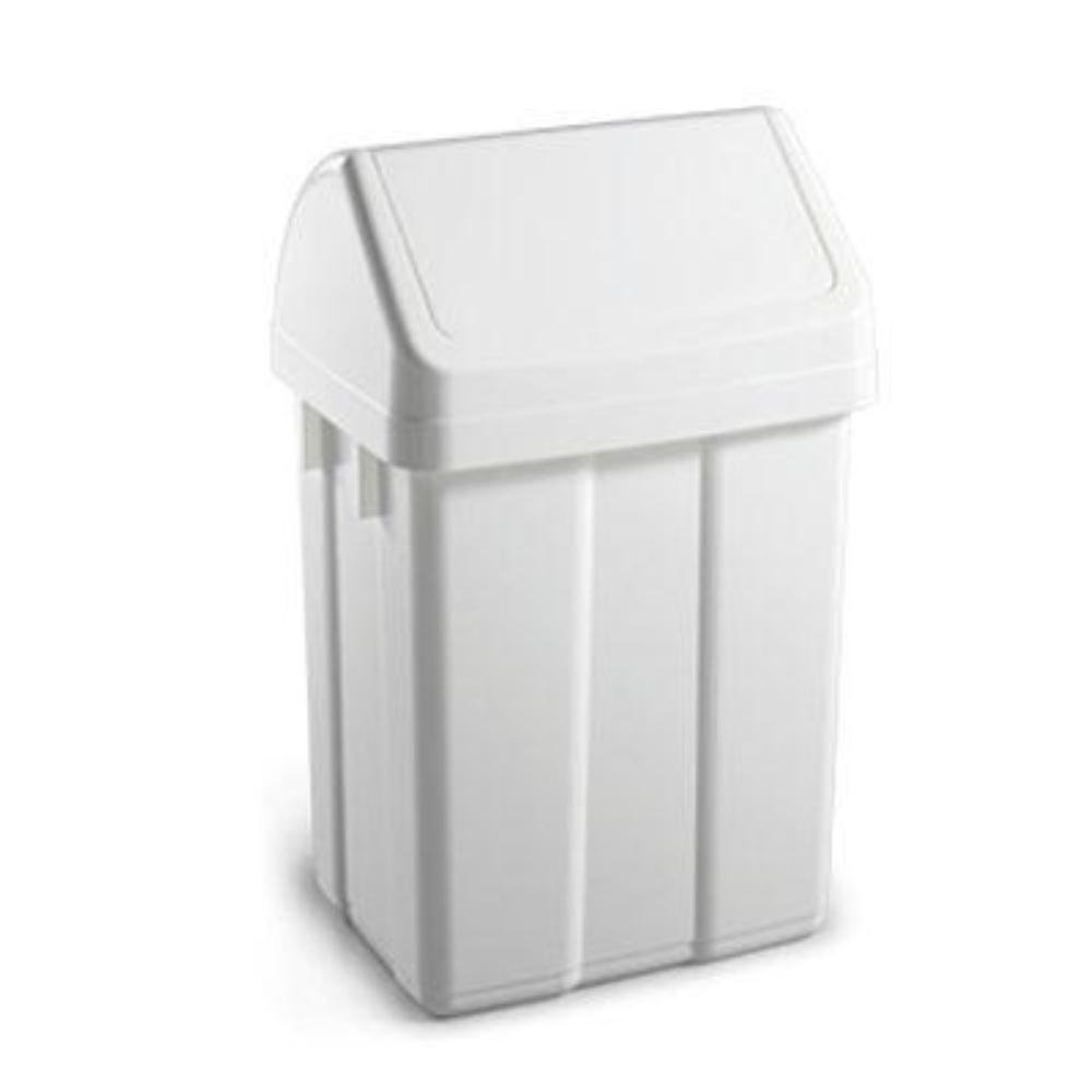 PAPELERA CONTENEDOR TTS PLASTICO TAPADERA MAX 12 LITROS BLANCA 400X230X200 MM