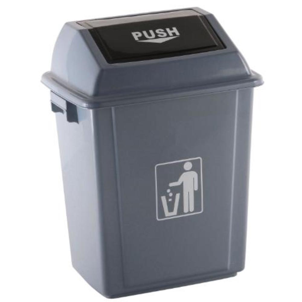 PAPELERA CONTENEDOR Q-CONNECT PLASTICO TAPA BALANCIN 20 LITROS 340X240X450 MM GRIS