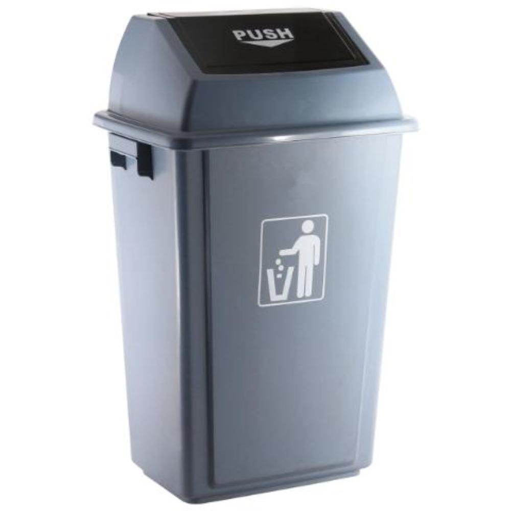 PAPELERA CONTENEDOR Q-CONNECT PLASTICO TAPA BALANCIN 40 LITROS GRIS 410X280X610 MM