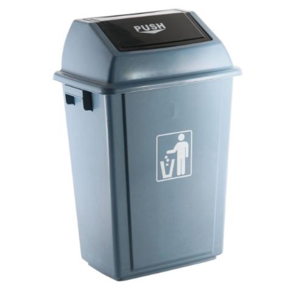 PAPELERA CONTENEDOR Q-CONNECT PLASTICO TAPA BALANCIN 58 LITROS GRIS 470X330X760 MM
