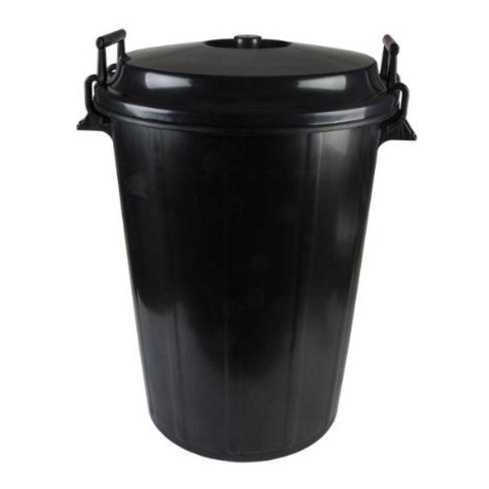 CUBO DE BASURA NEGRO CON TAPA PARA BOLSAS 85X105CM 100 LITROS