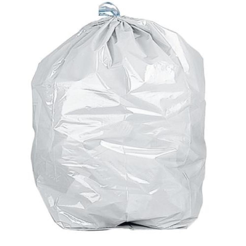 BOLSA BASURA DOMESTICA BLANCA CON AUTOCIERRE 55 X 56 CM ROLLO DE 15 BOLSAS