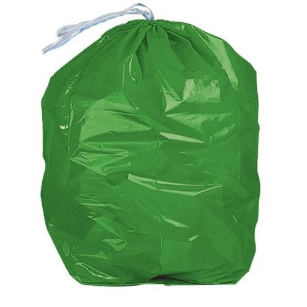 BOLSA BASURA DOMESTICA VERDE CON AUTOCIERRE 55 X 60 CM ROLLO DE 15 BOLSAS
