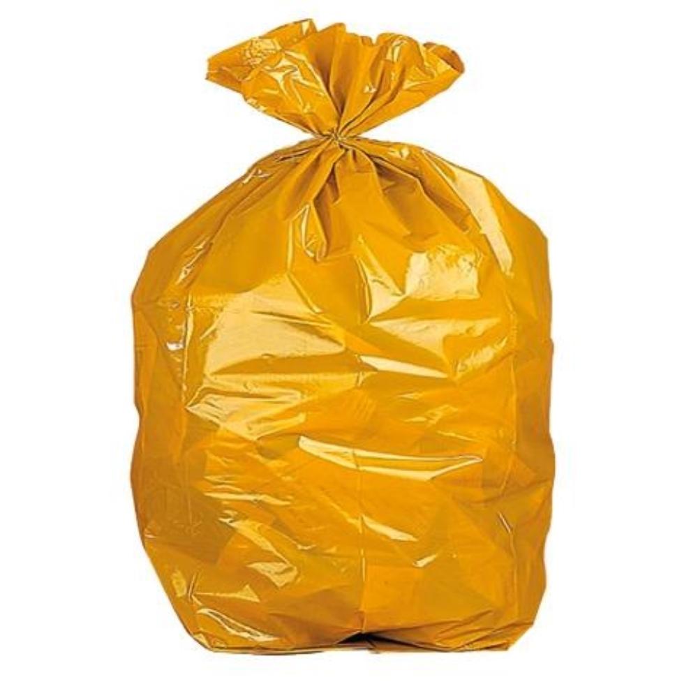 BOLSA BASURA INDUSTRIAL AMARILLA 85X105CM GALGA 110 ROLLO DE 10 UNIDADES
