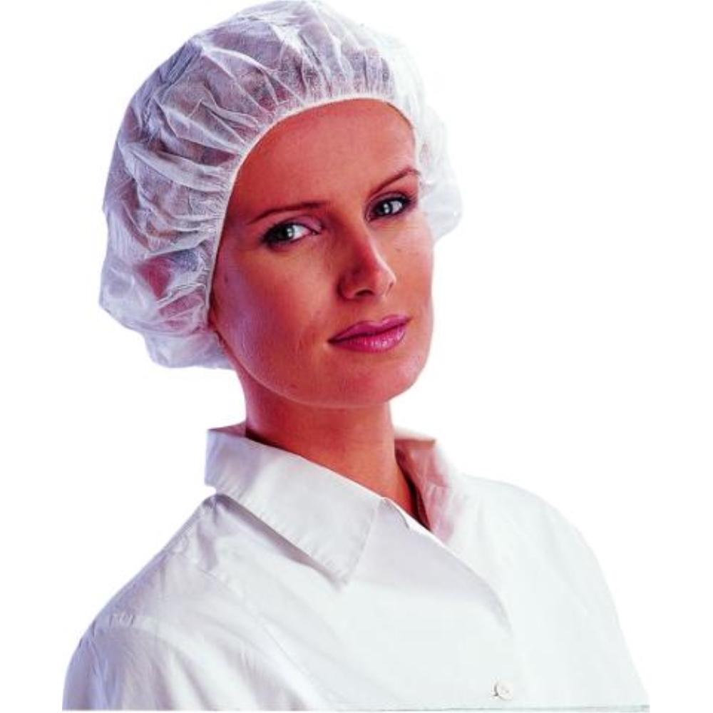GORRO DELTAPLUS REDONDO POLIPROPILENO COLOR BLANCO TALLA UNICA CAJA DE 100 UNIDADES