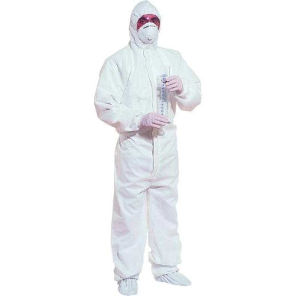 TRAJE DE SEGURIDAD DELTAPLUS POLIPROPILENO CON CAPUCHA DE UN SOLO USO COLOR BLANCO TALLA M