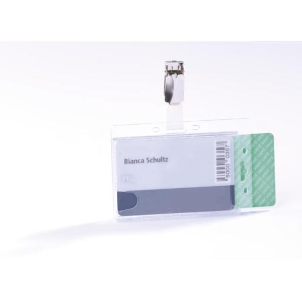 IDENTIFICADOR DOBLE 54x85MM TRANSPARENTE DURABLE