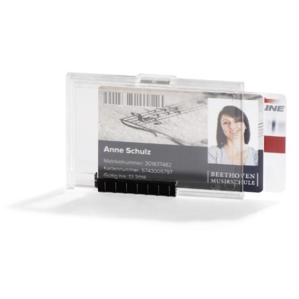IDENTIFICADOR CARD HOLDER PUSHBOX DUO 54x87MM TRANSPARENTE DURABLE