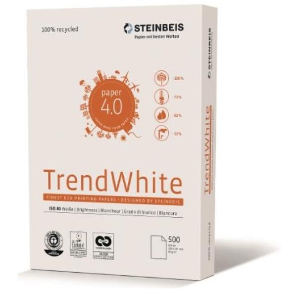 PAPEL A4 80G 500H - Steinbeis Trend White